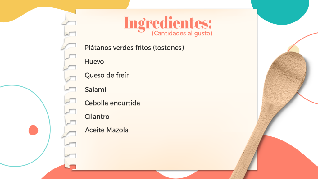 Ingredientes patacón con fritos de plátano dominicano